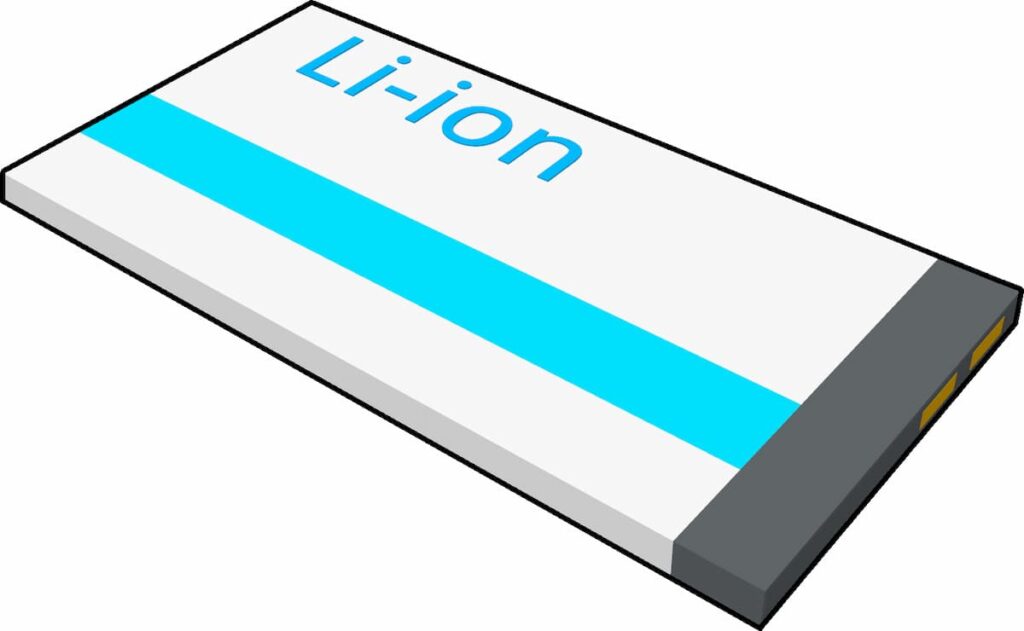 イラスト素材：リチウムイオン電池