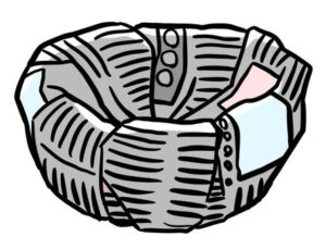 新聞紙 包む イラスト写真