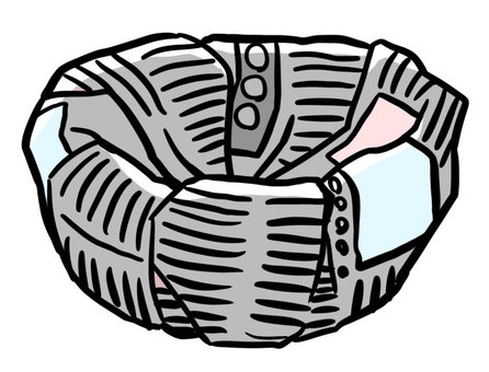 新聞紙 包む イラスト写真