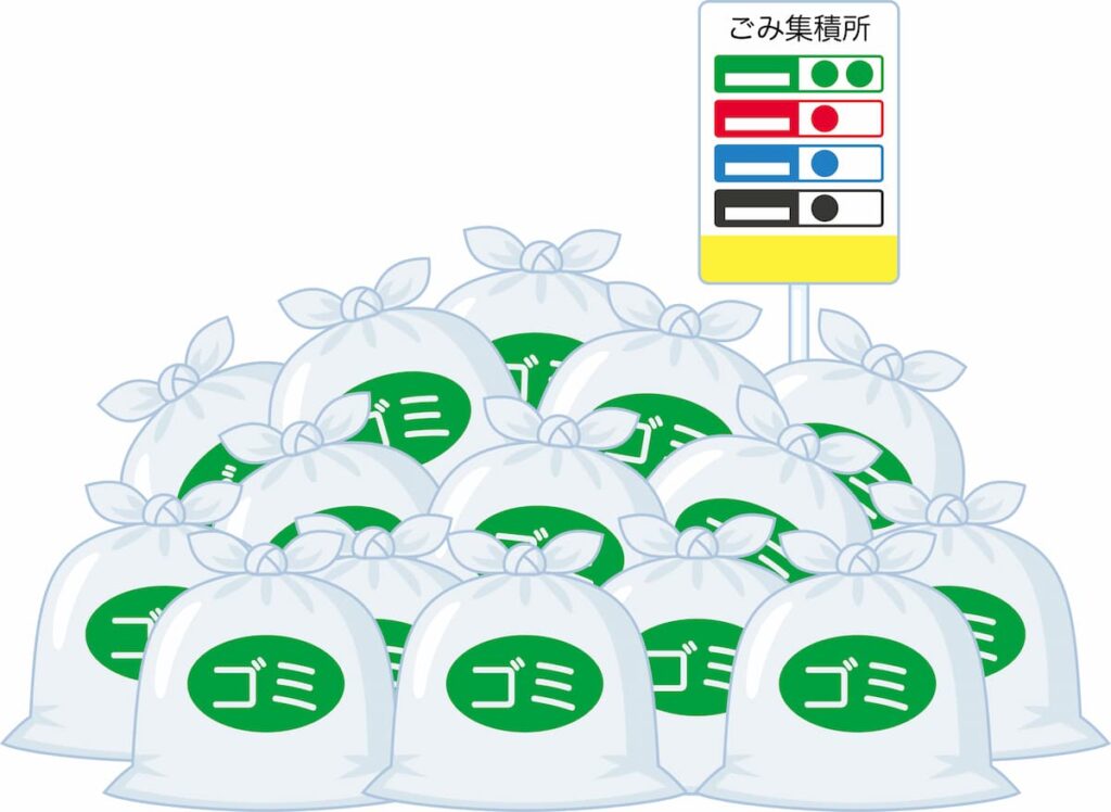 ごみ集積所のイラスト写真