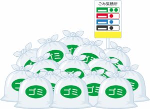 ごみ集積所のイラスト写真