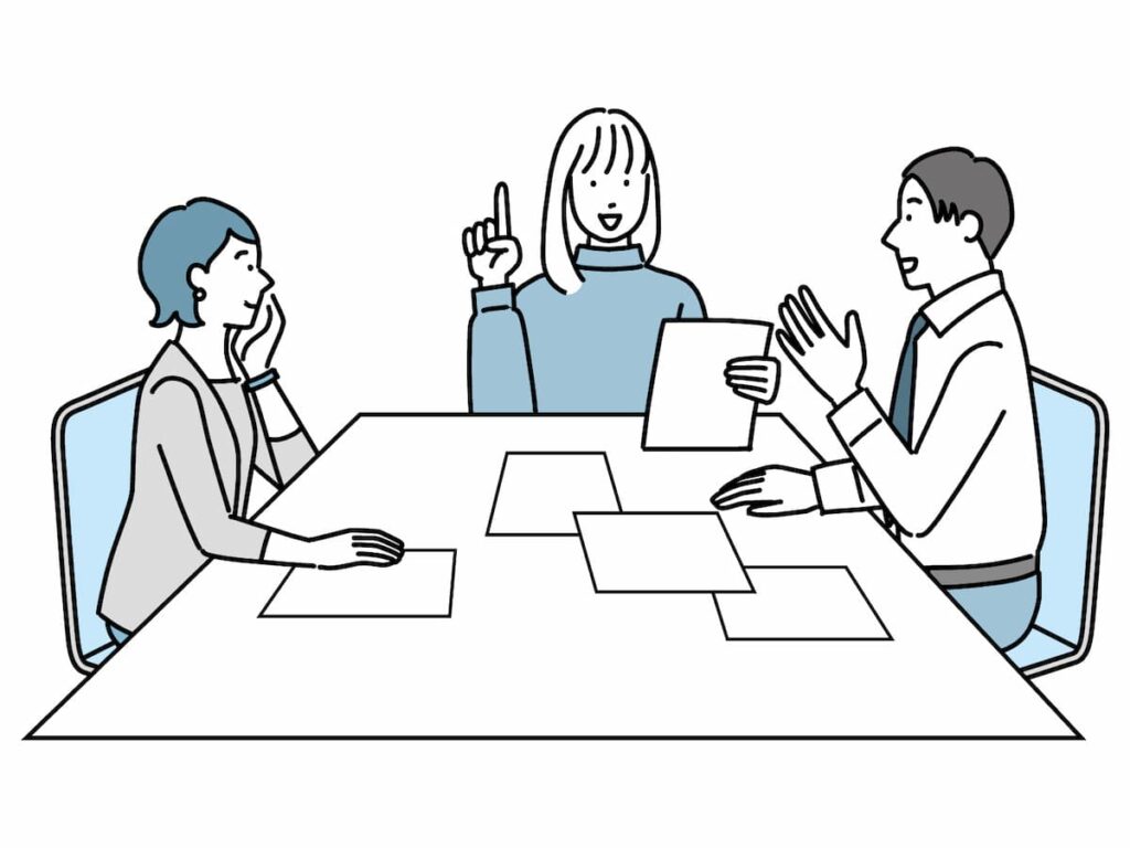 会議の様子のイラスト写真